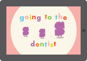 Cover artwork of the Bitesize children's book, Going to Bitesize Pediatric Dentistry, with the monster characters