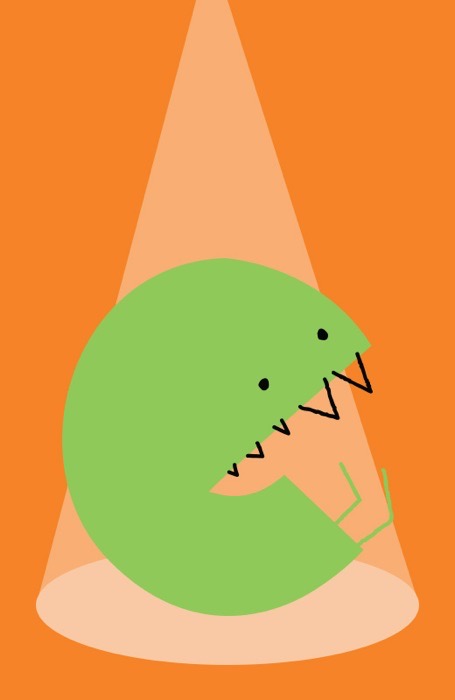Framed Bitesize poster of Enthusiastic Eddie, the green letter E monster
