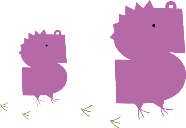 A green dinosaur version of the letter S monster